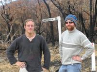 Stefan and me in the burnt forest